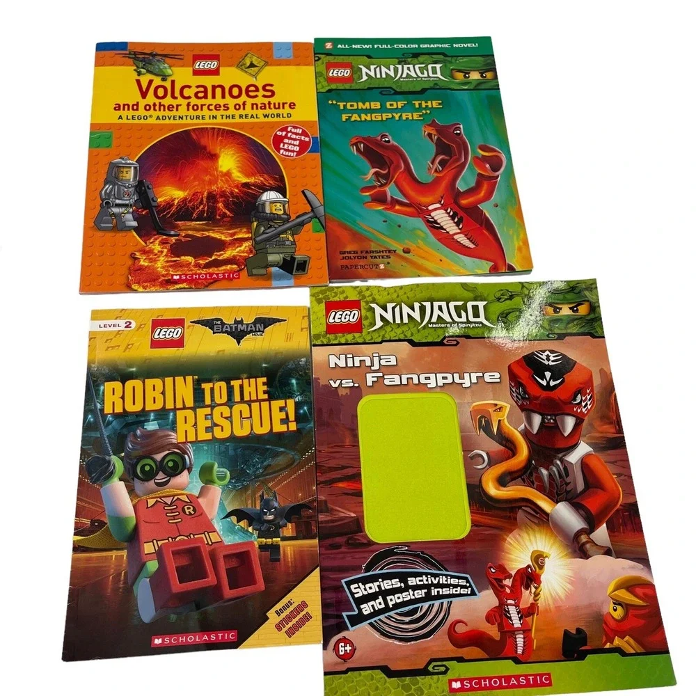 Lot Of 8‎ Books Volcanoes (LEGO Nonfiction) Paperback Skylanders Ninjago Bundle